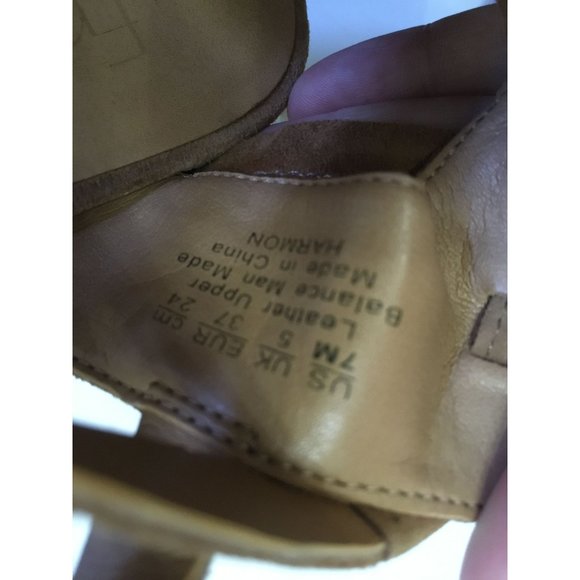 Franco Sarto 7 Brown Sueded Leather Harmon Strappy Casual Occasion Heeled Sandal - Picture 6 of 6